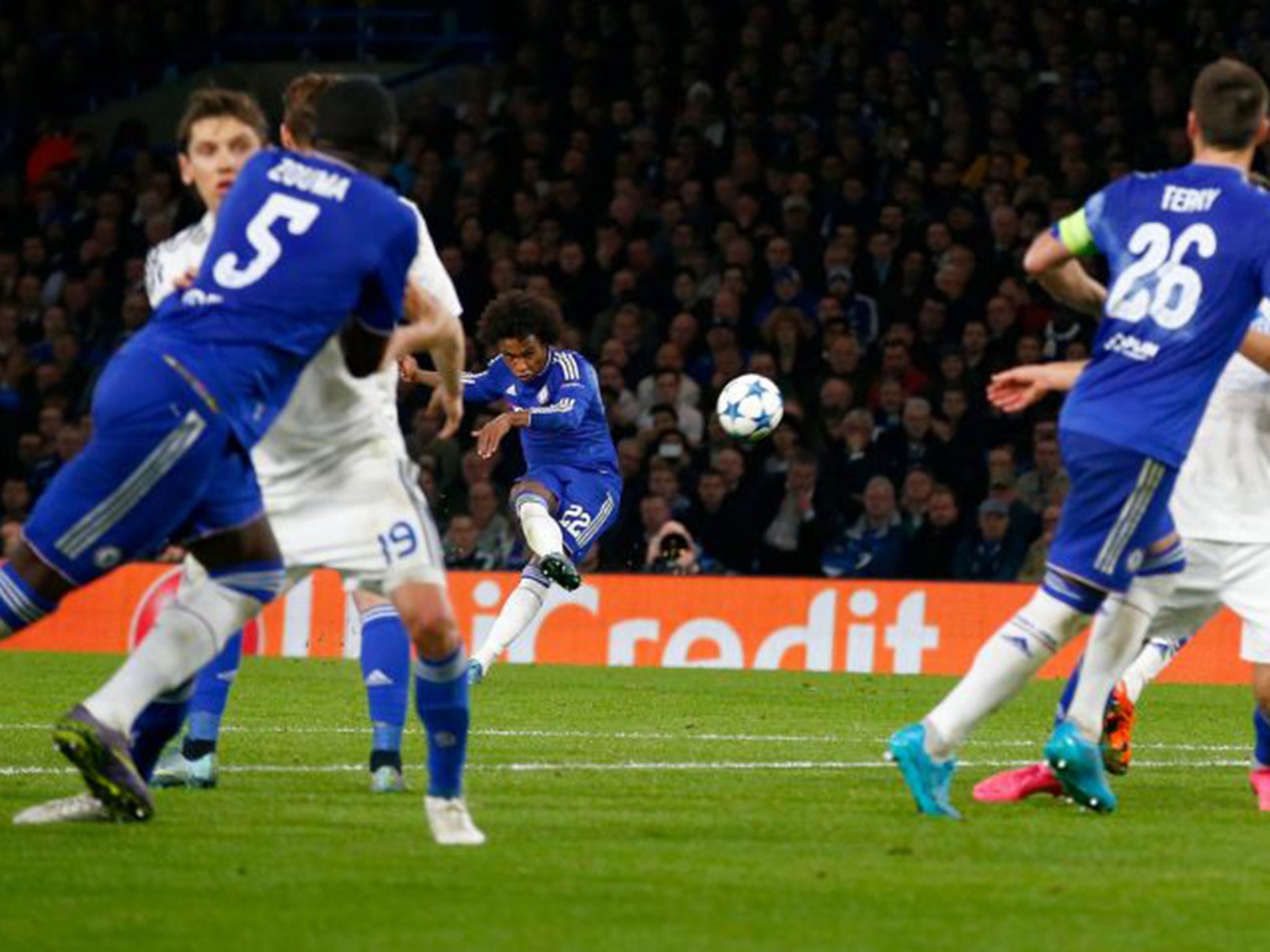 &#13;
Willian scored a superb free-kick to win the game for Chelsea&#13;