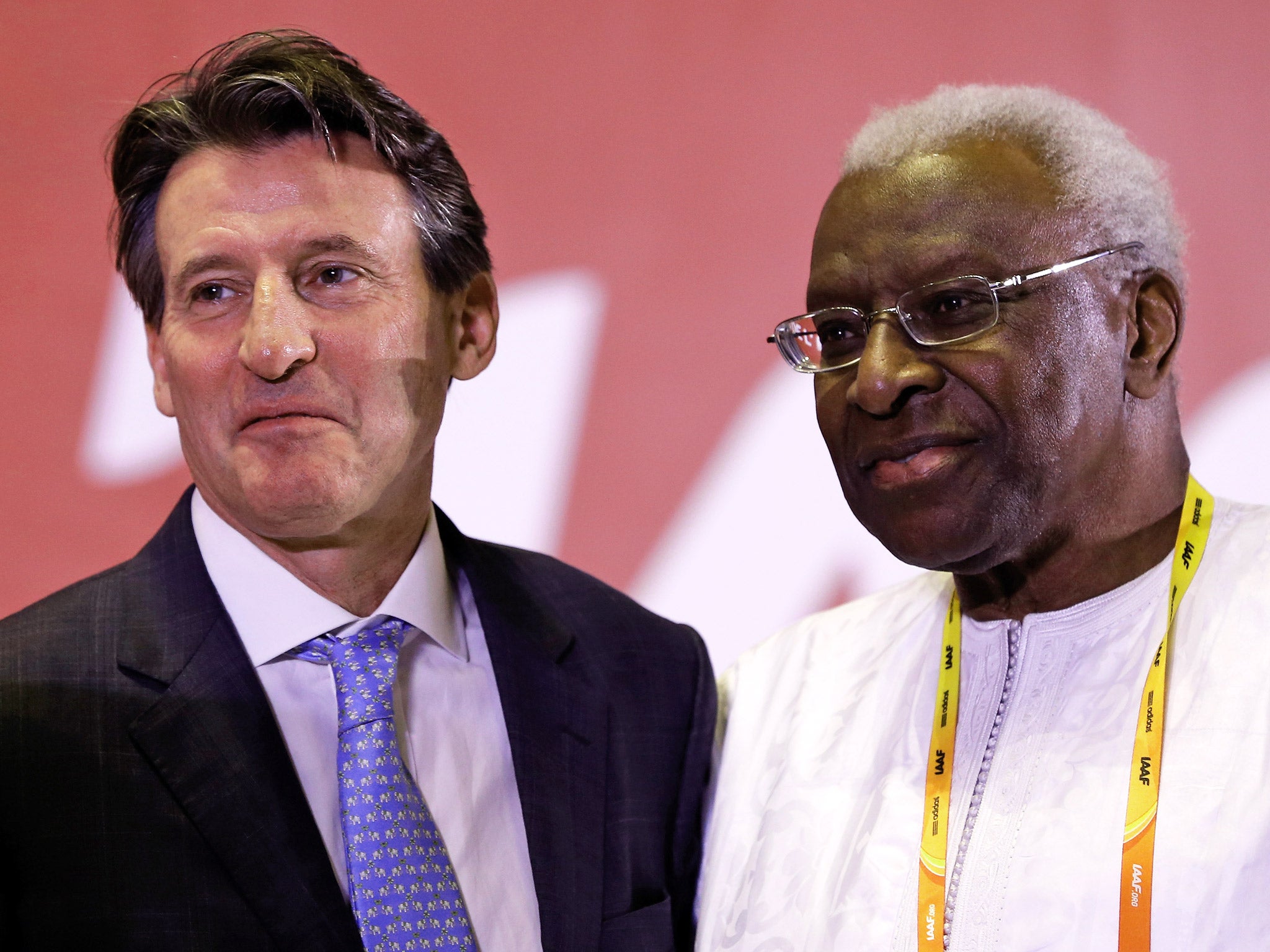 Sebastian Coe with Lamine Diack earlier this year