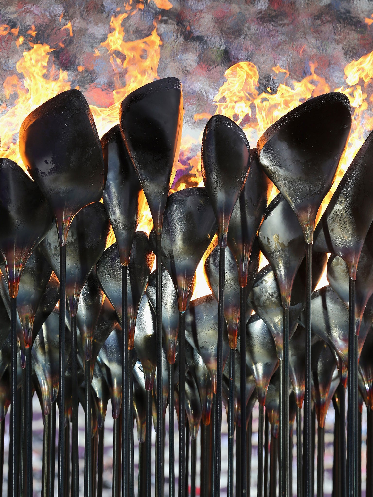 Heatherwick’s mesmerising cauldron at the London Olympics in 2012 (Getty)