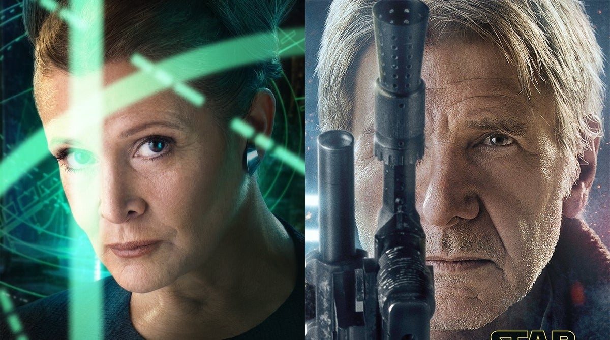 The posters of Han Solo and Princess Leia for the upcoming Star Wars: The Force Awakens