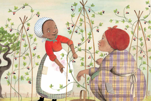 A slave girl and mother pick blacberries on the plantation in A Fine Dessert