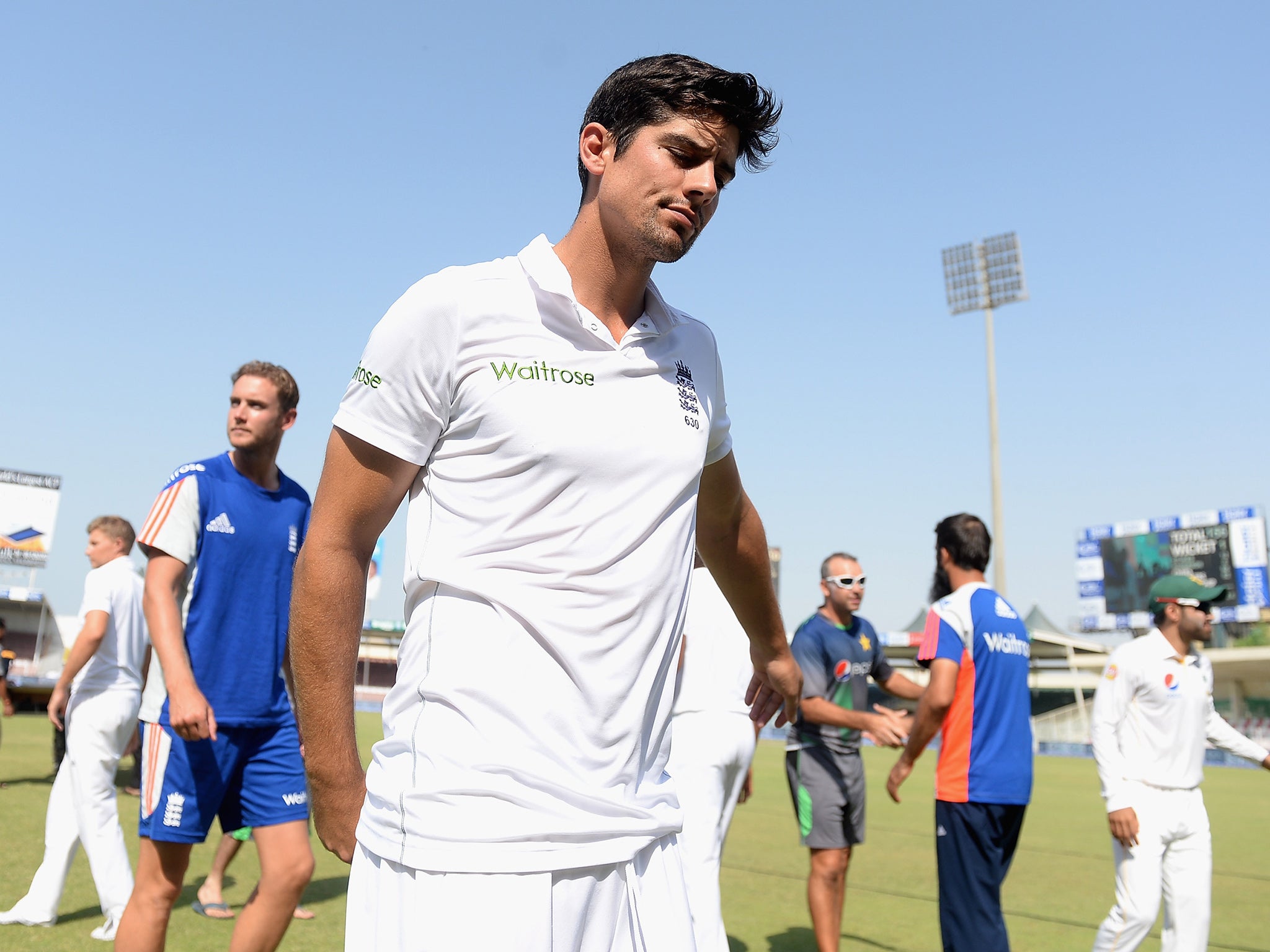 Alastair Cook looks dejected following his side's series defeat