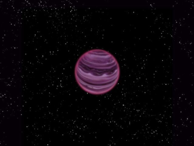 An artist's impression of PSO J318.5-22, a sunless wandering object 75 light years away from Earth