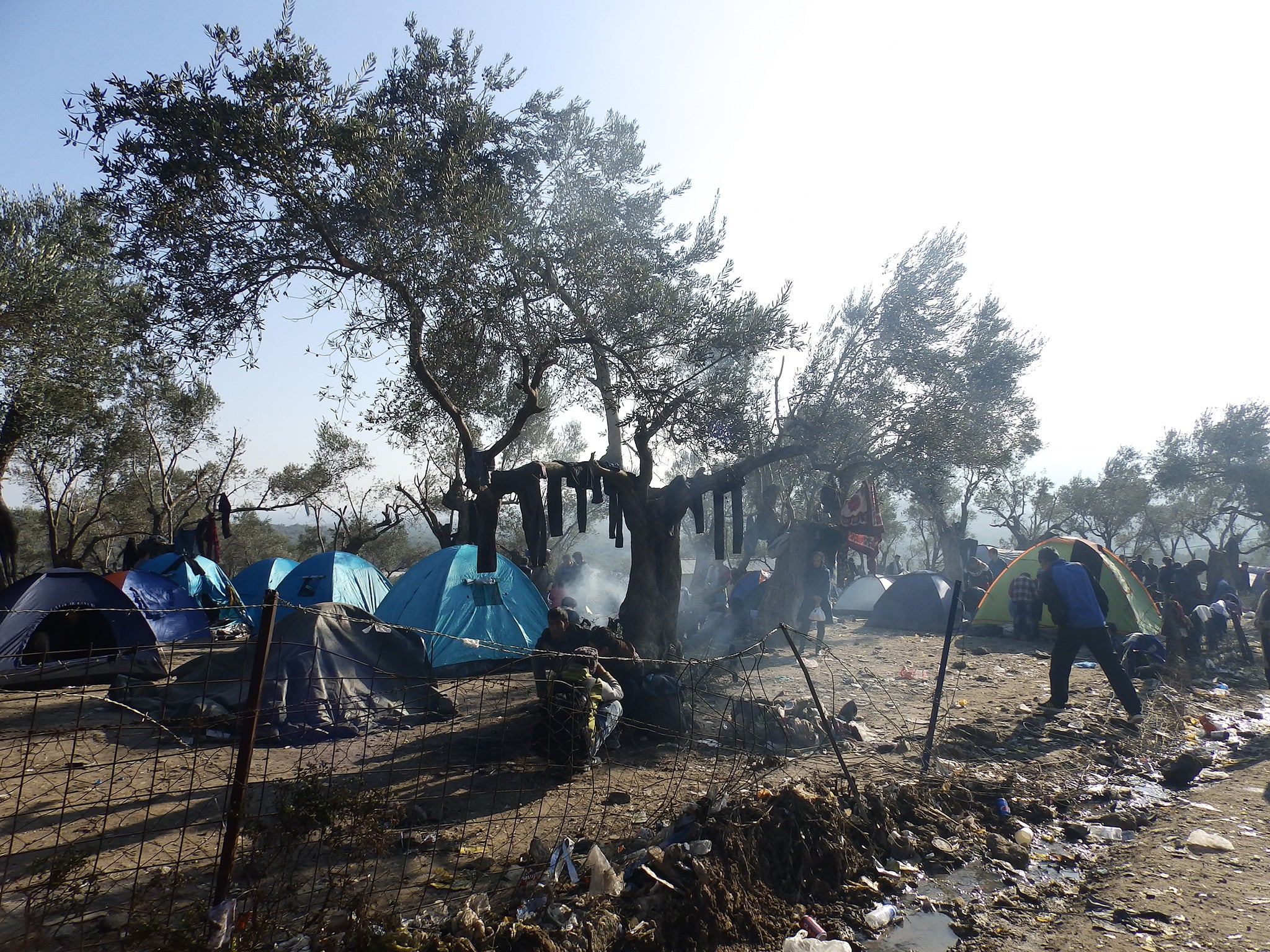A scene from the Moria refugee camp on Lesbos