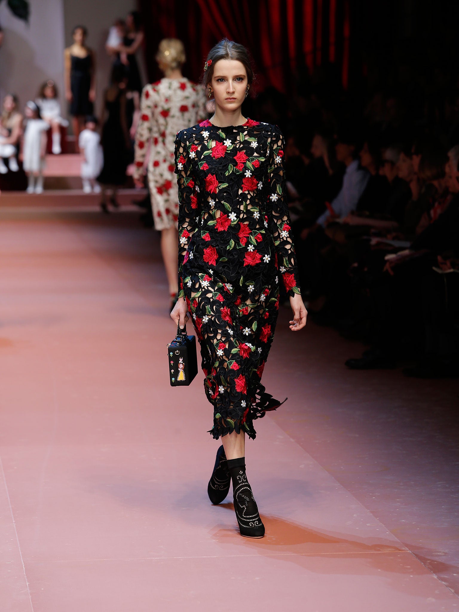 dolce and gabbana floral dress runway Dolce & Gabbana: Milan fashion show's unlikely champions of diversity |  Dolce & Gabbana