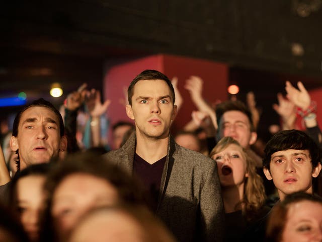 Chip on his shoulder: Nicholas Hoult plays Steven Stelfox, an A&R man at London's Unigram Records