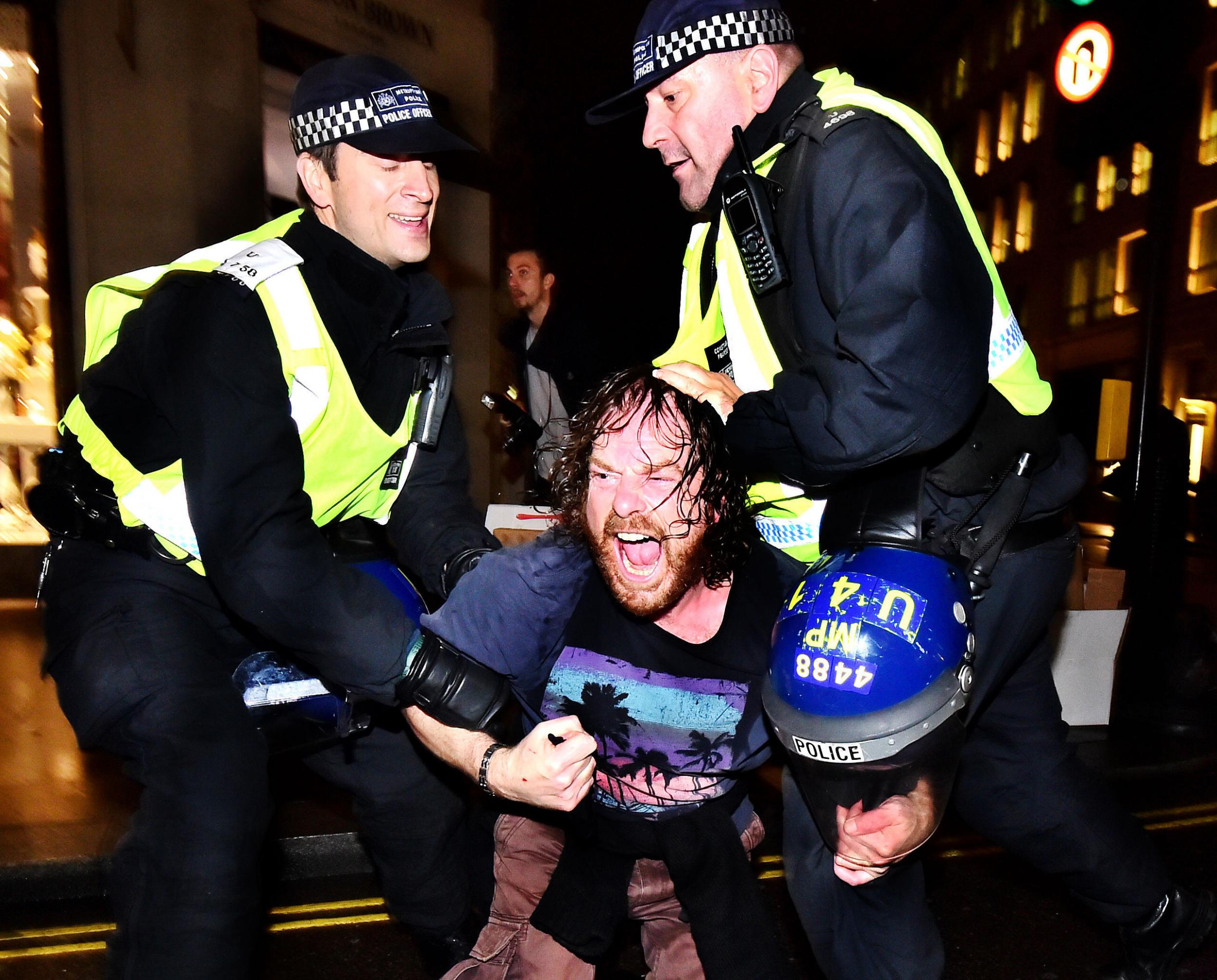 50 public order arrests were made at the protest in London