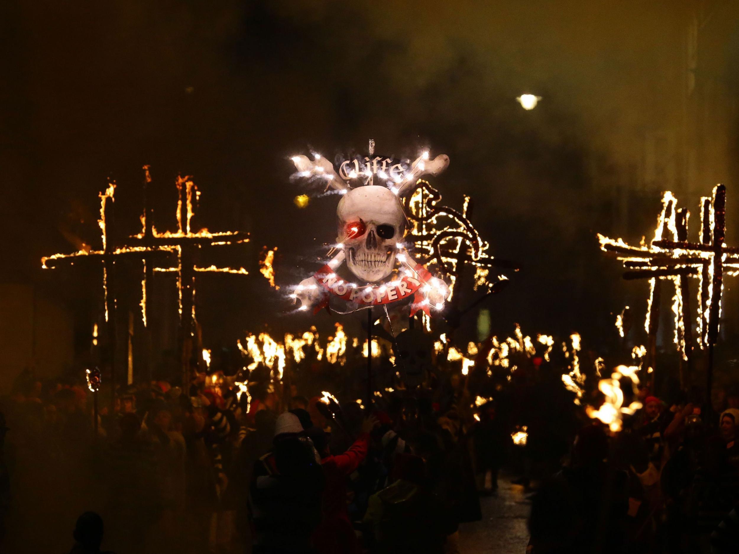 Participants parade through the town of Lewes PA