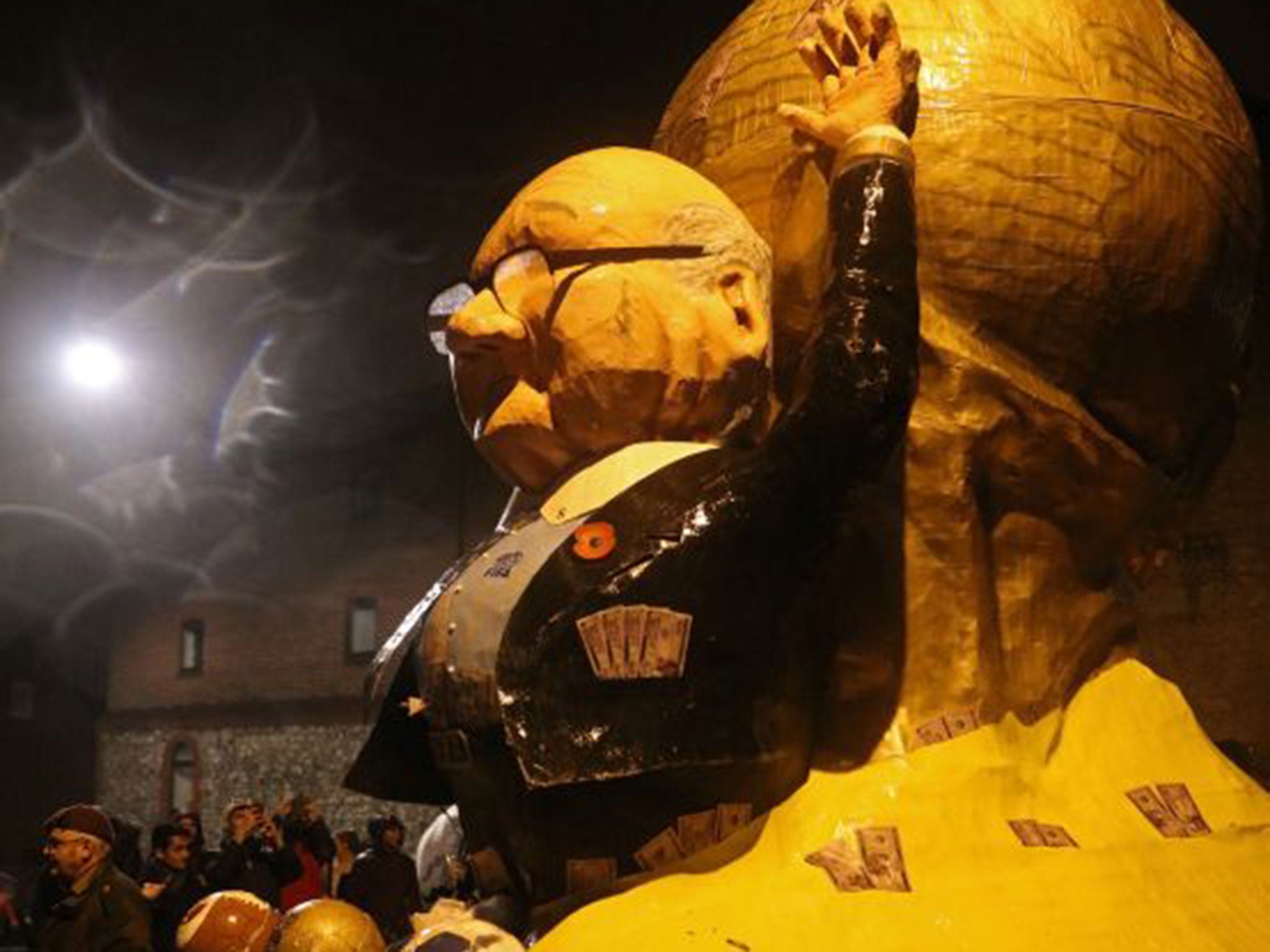 An effigy of Sepp Blatter in Lewes
