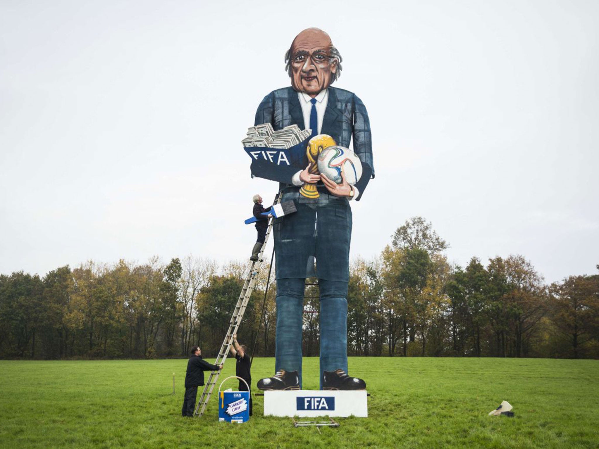An effigy of Sepp Blatter in Edenbridge