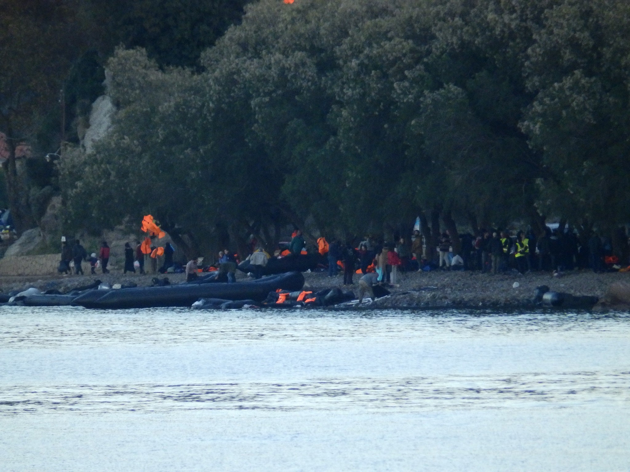 As dozens of refugees were being rescued from one boat, others were coming in just metres away on a beach near Molyvos, Lesbos, on 4 November.
