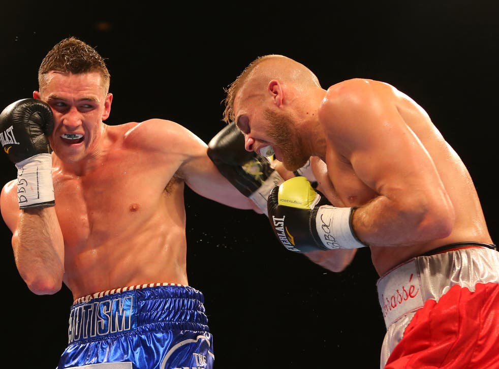 Callum Smith (left) lands a blow on Christopher Rebrasse