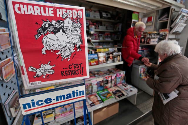 Satirical French magazine Charlie Hebdo on sale