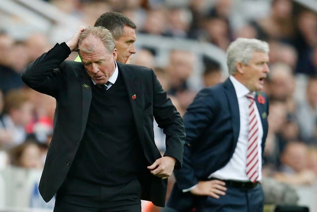 Newcastle head coach Steve McClaren endures a headache against Stoke City