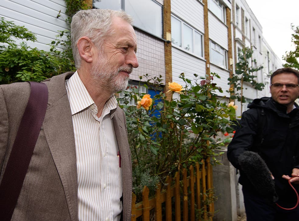 Jeremy Corbyn leaves his house in Islington