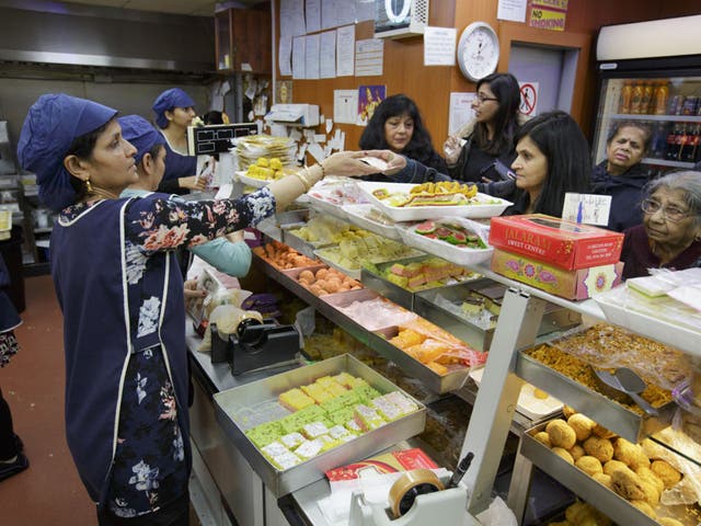 The busy Jalaram Sweet Centre in Leicester