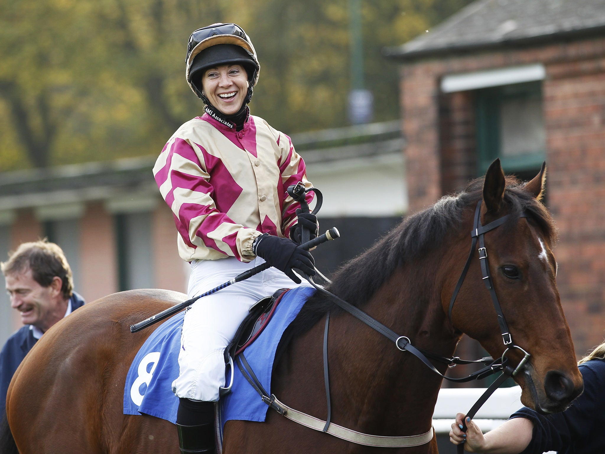 Hayley Turner is all smiles on board Elusivity at Nottingham this week