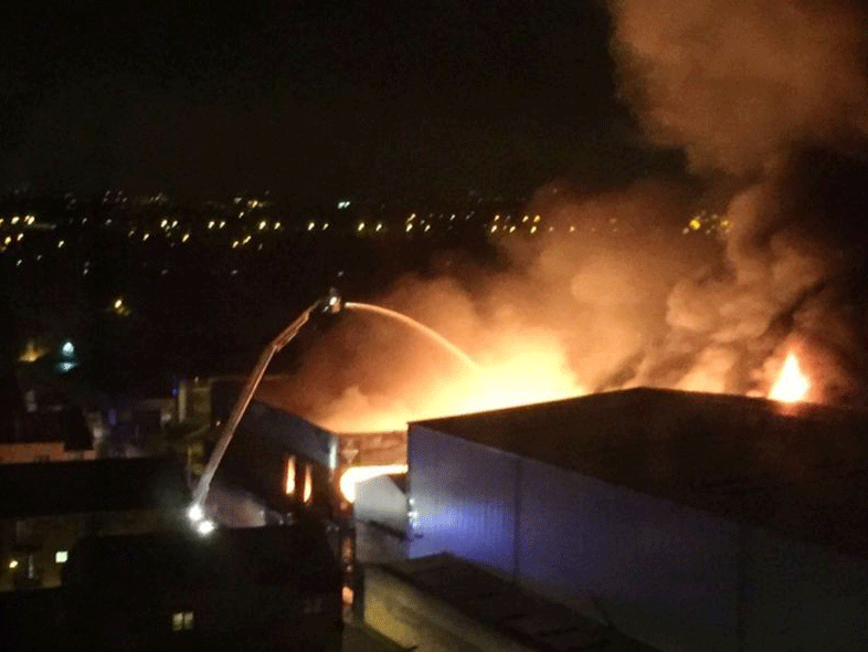 Firefighters had to battle hard to make sure the blaze did not spread to neighbouring warehouses