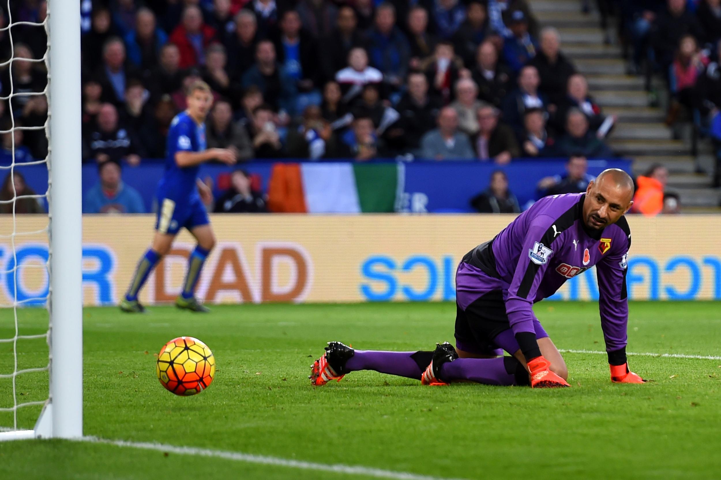 Heurelho Gomes watches on as Leicester take the lead