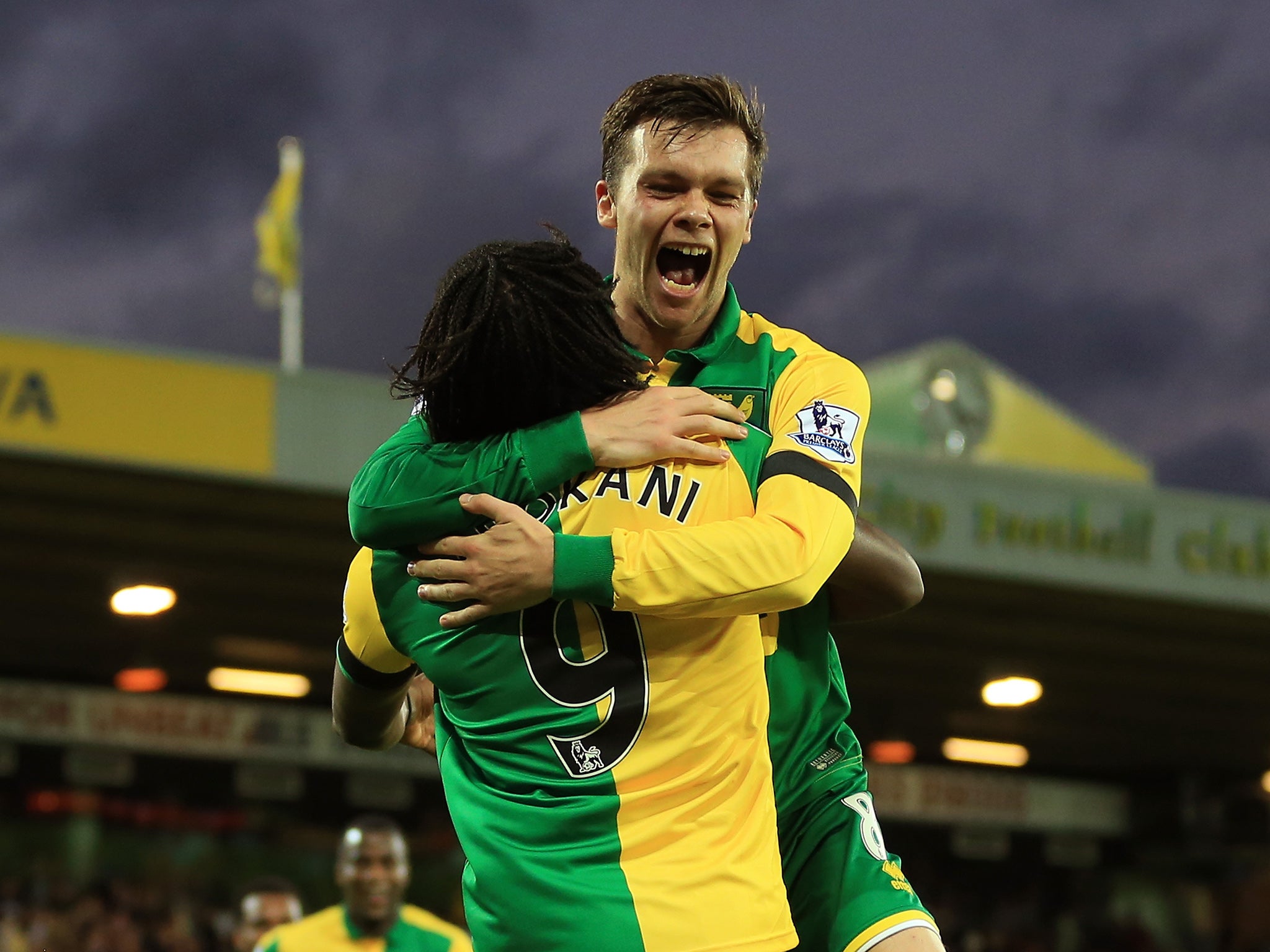 Norwich City midfielder Jonny Howson celebrates his strike