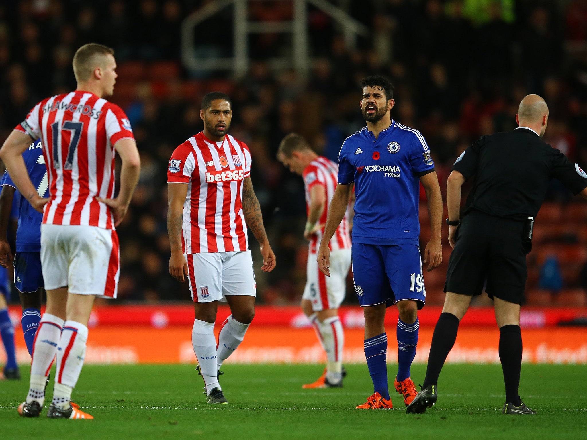 Diego Costa in action against Stoke City