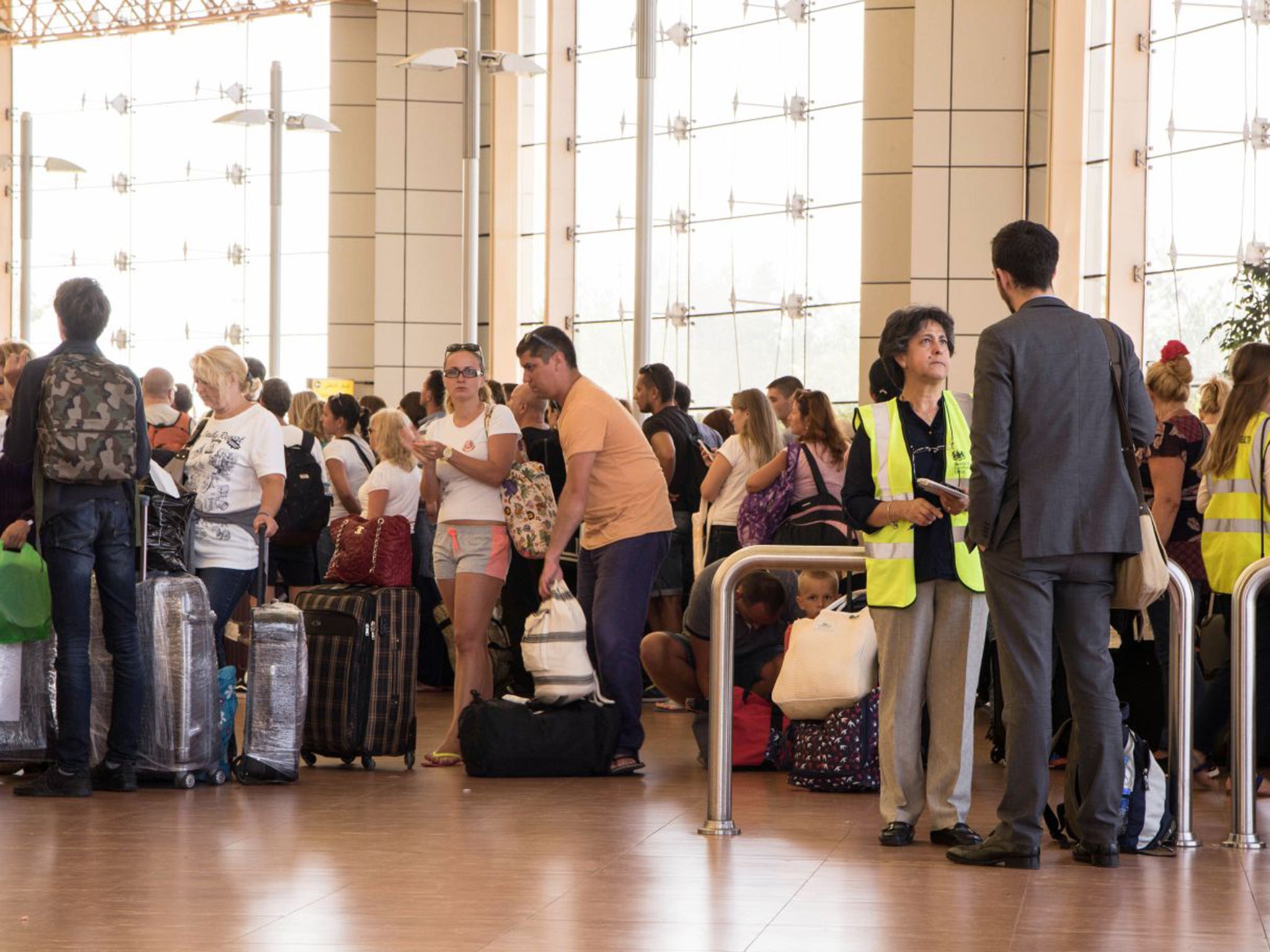 British embassy agents advise tourists at Sharm el Sheikh airport