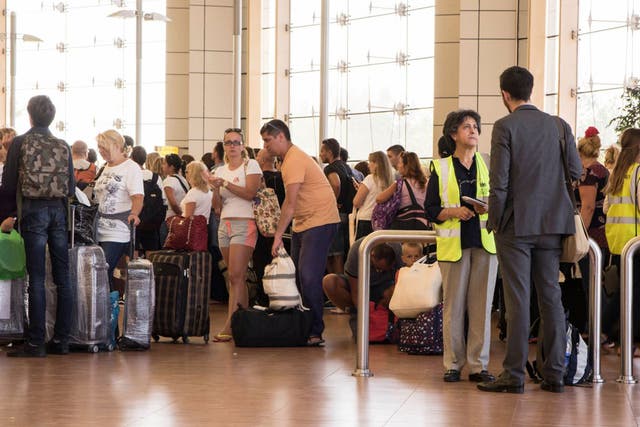 British embassy agents advise tourists at Sharm el Sheikh airport