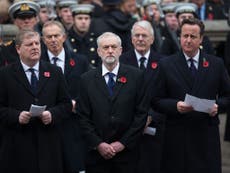 Jeremy Corbyn stayed behind after wreath laying to applaud veterans