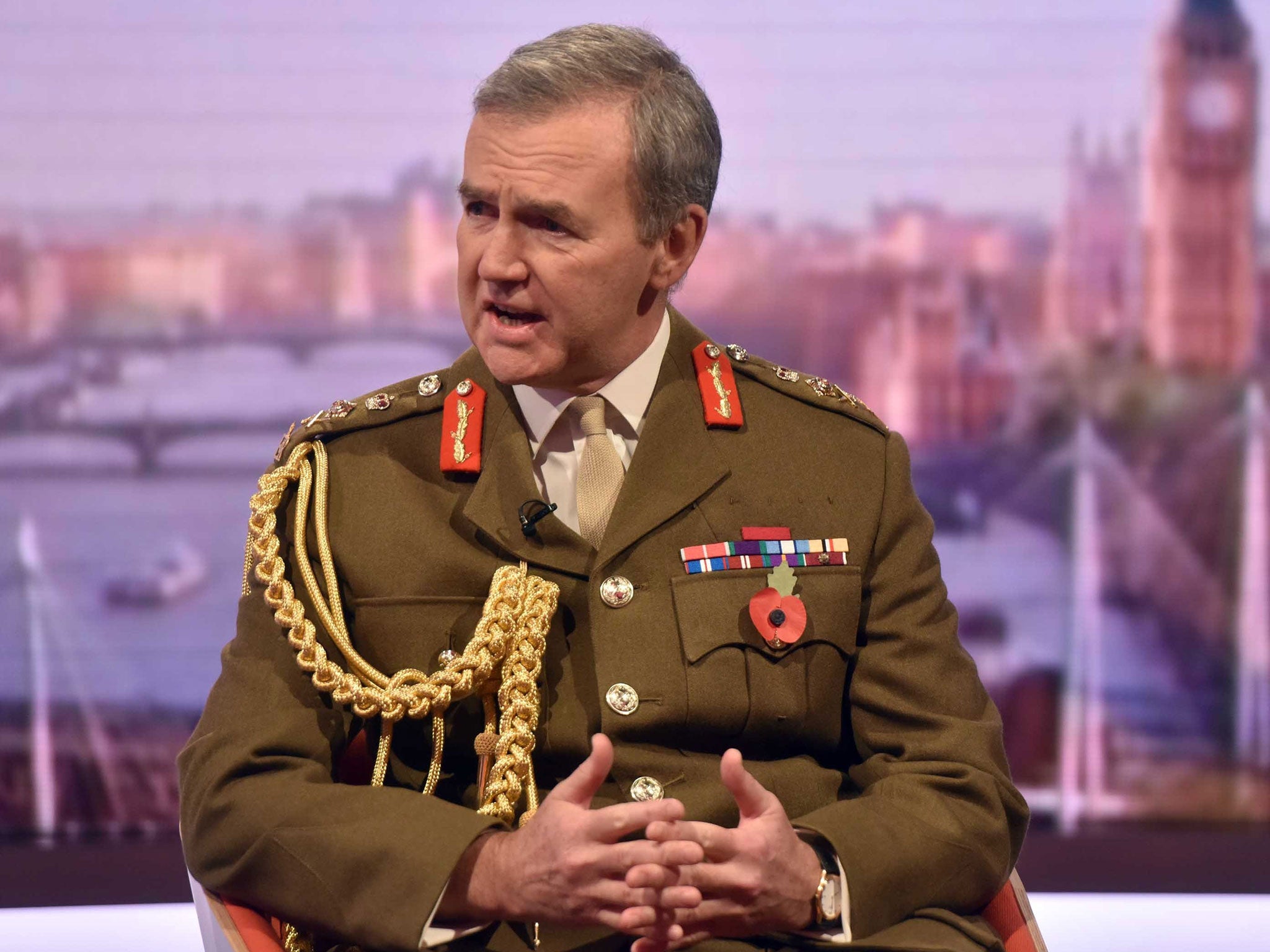 The Chief of the Defence Staff, General Sir Nicholas Houghton, appearing on The Andrew Marr Show (BBC)