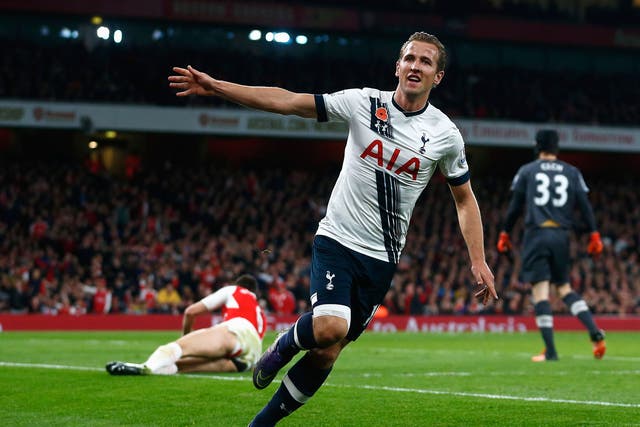 Tottenham's Harry Kane wheels away in celebration