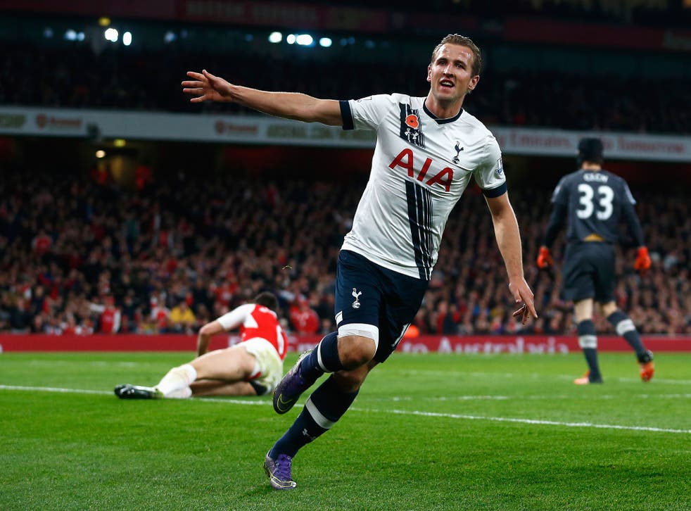 Tottenham's Harry Kane wheels away in celebration