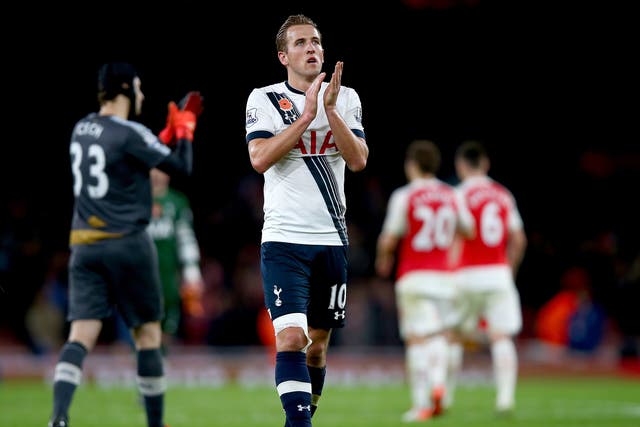 Goalscorer Harry Kane reacts after the game