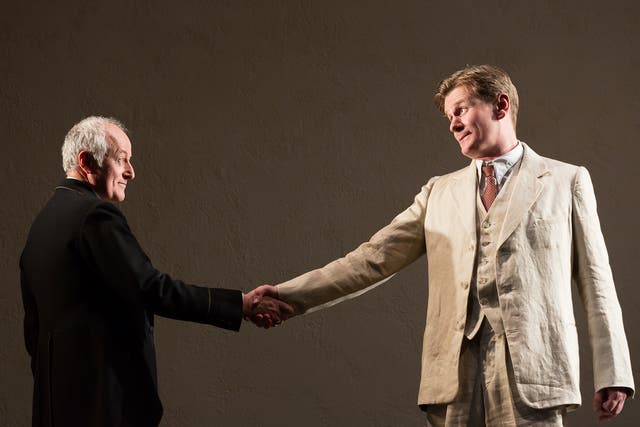 Gerrard McArthur (left, as Lord Charles Cantilupe) and Charles Edwards (as Henry Trebell) in the play ‘Waste’