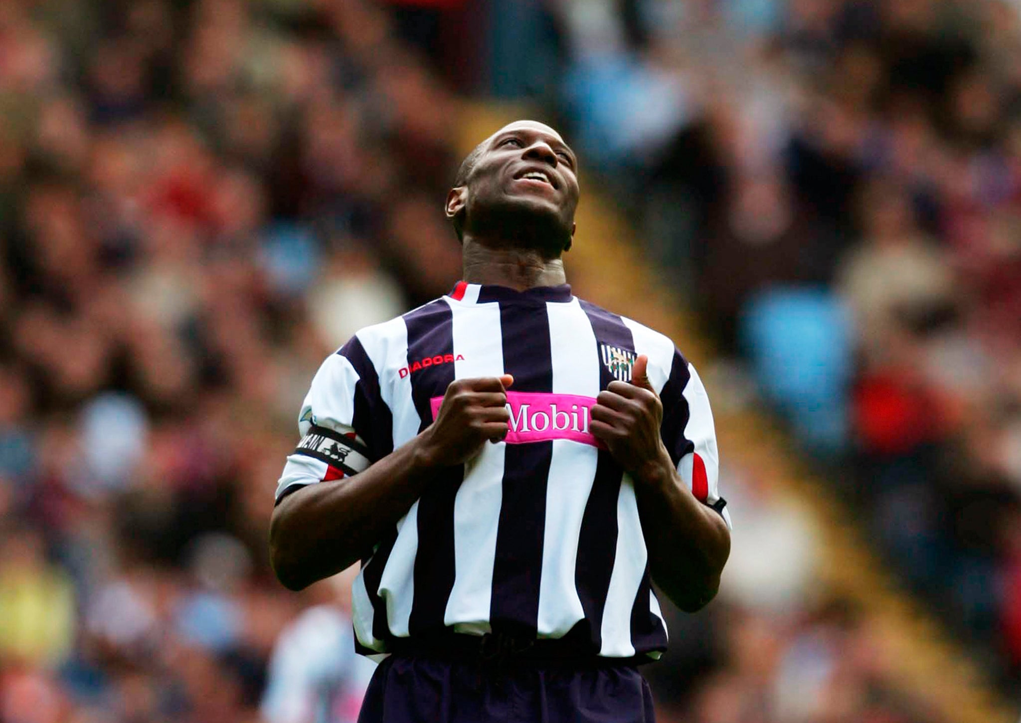 Kevin Campbell of West Bromwich Albion during the Barclays Premiership match between Aston Villa and West Bromwich Albion at Villa Park on April 10, 2005