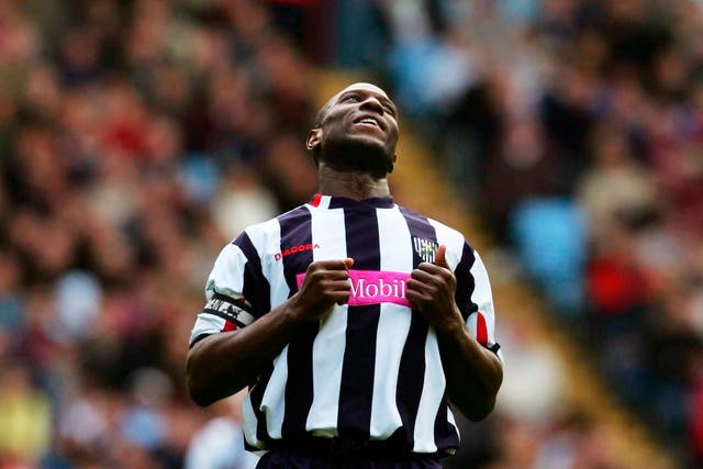 Kevin Campbell of West Bromwich Albion during the Barclays Premiership match between Aston Villa and West Bromwich Albion at Villa Park on April 10, 2005