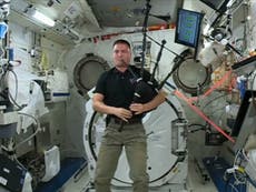 US astronaut Kjell Lindgren plays Amazing Grace on Scottish-made bagpipes on International Space Station 