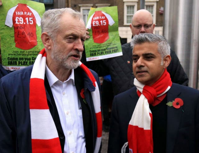 Labour's Sadiq Khan with party leader Jeremy Corbyn