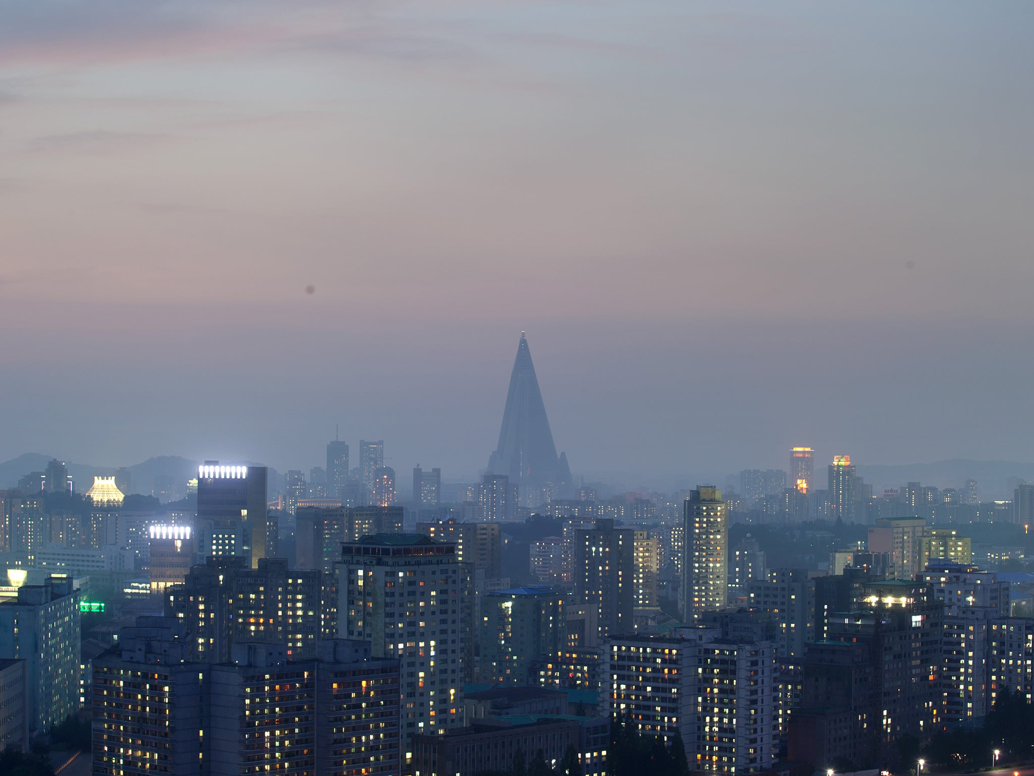 The skyline of Pyongyang