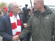 Read more

Spurs supporter tells Arsenal fan Jeremy Corbyn ‘you've got to be PM'