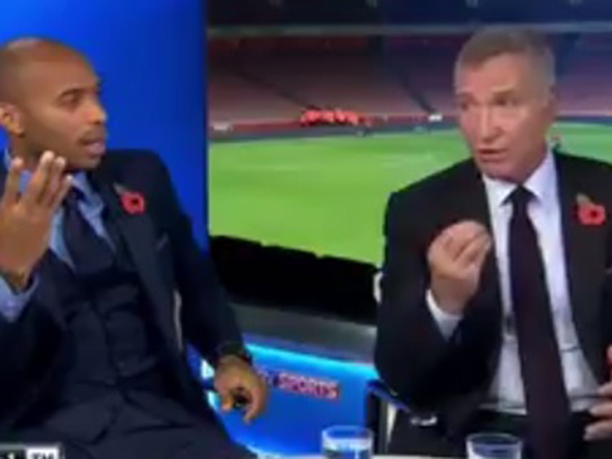 Theirry Henry and Graeme Souness during the broadcast on Sunday