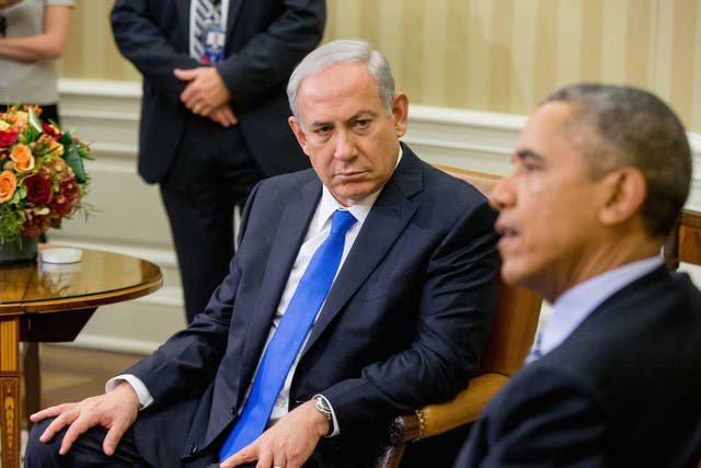 Barack Obama meets Benjamin Netanyahu in the Oval Office of the White House