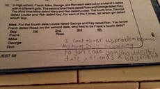 Read more

Girl, 7, gives best possible answer to maths question on dating
