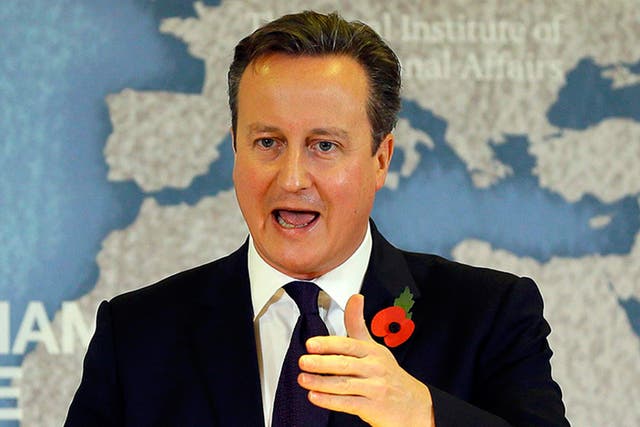 David Cameron delivers a speech on EU reform and the UKís renegotiation, at Chatham House in London
