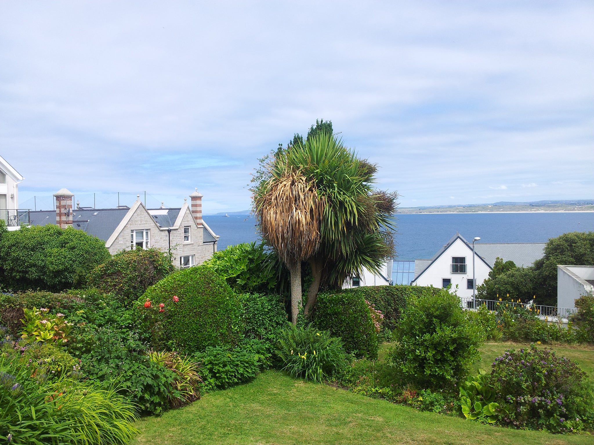 The view from Talland House, with Godrevy just visible in the distance