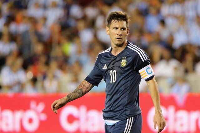 Lionel Messi in action for Argentina