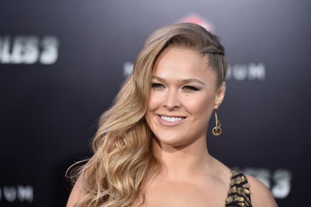 Ronda Rousey attends the premiere for ' 'The Expendables 3' in Los Angeles.