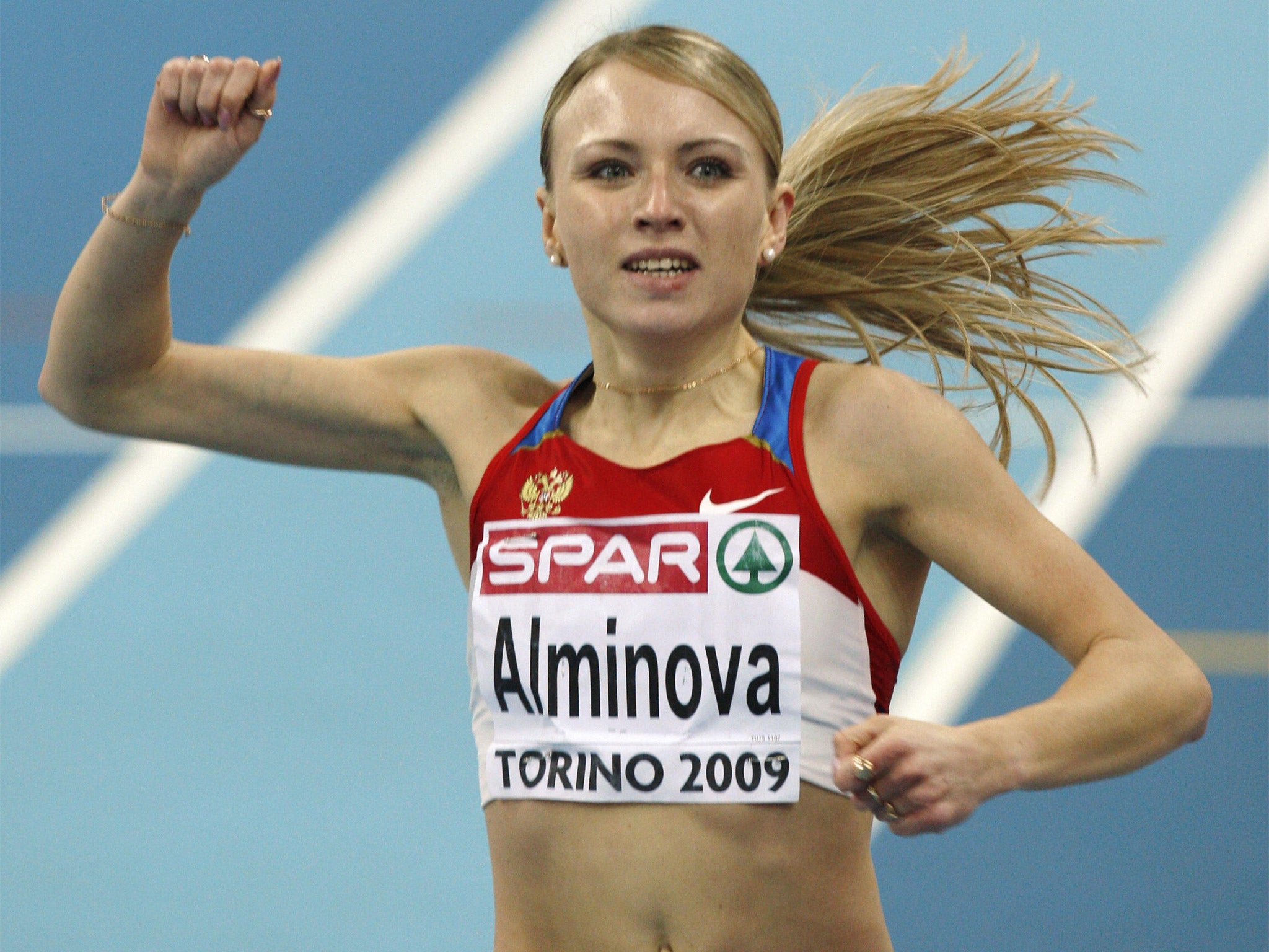Russia’s Anna Alminova wins the 1500m in Turin in 2009 (Getty)