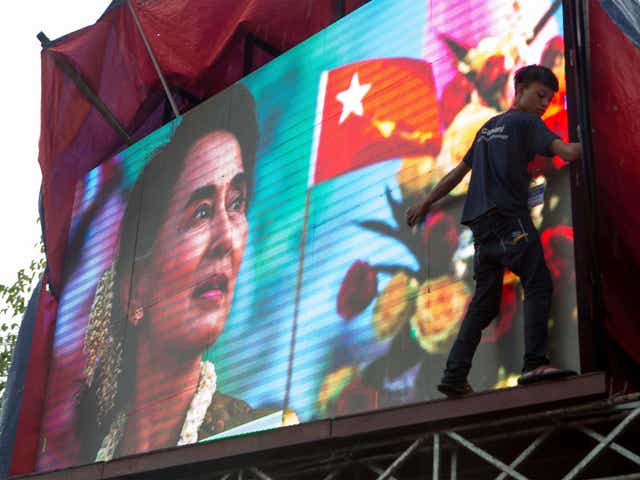 Aung San Suu Kyi is prevented from serving as president by a constitutional hurdle