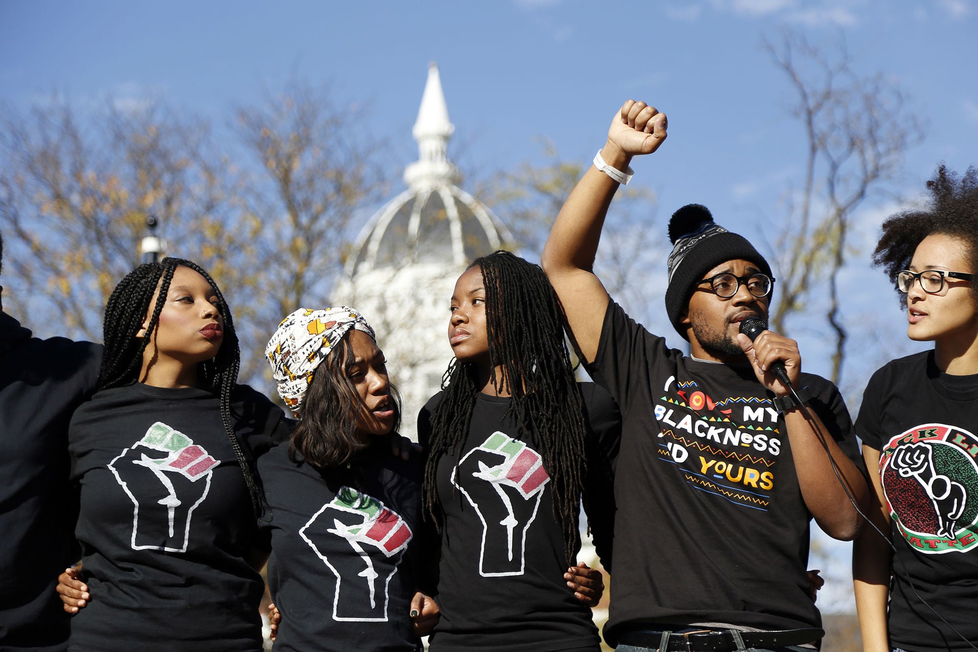 The protests have been inspired by the resignation of senior officials at the University of Missouri