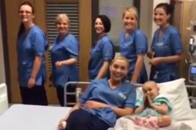 Nurses at Glasgow's New Royal Hospital for Sick Children sing 'Let it Go' to 3-year-old Millie McColl
